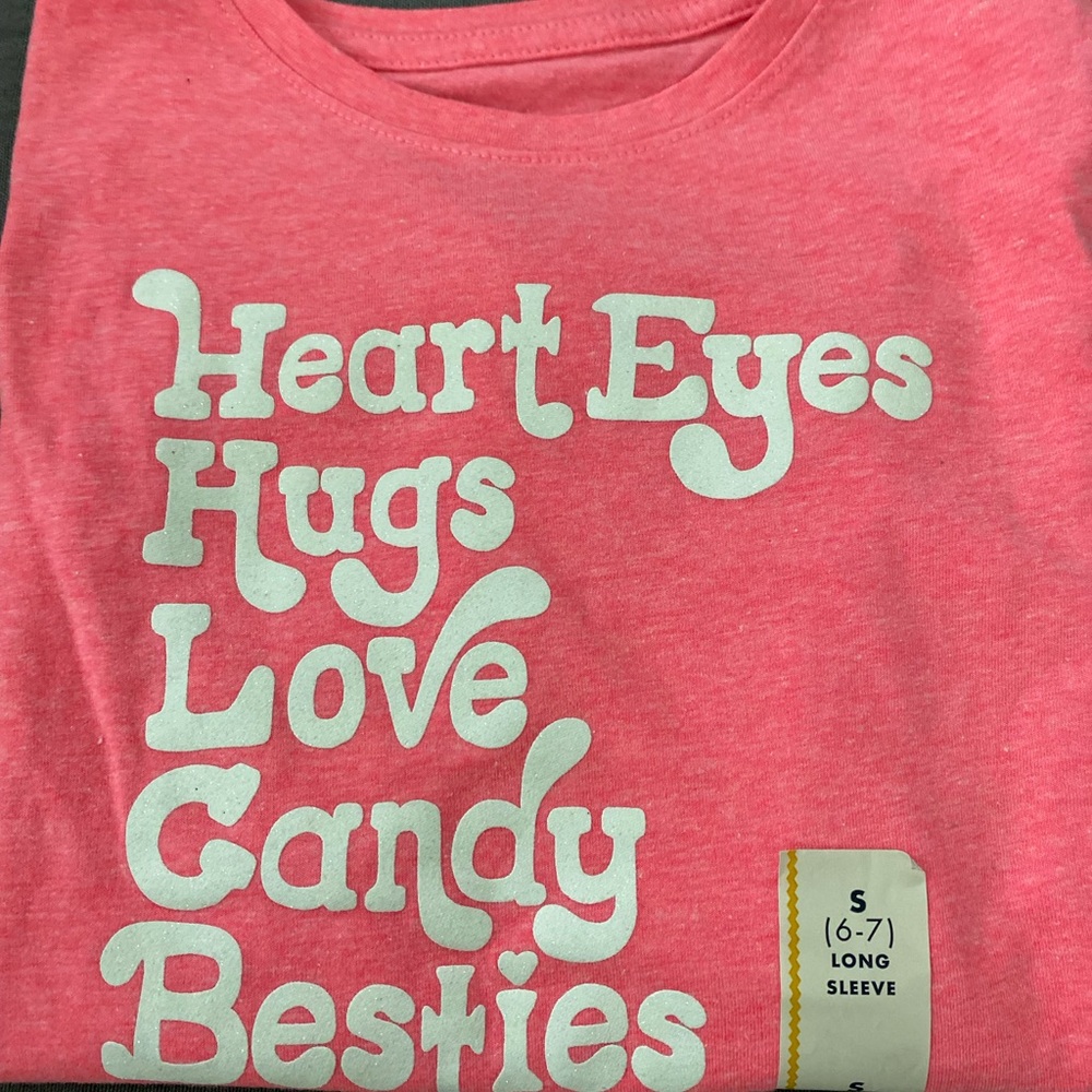 Kids Pink Graphic Long Sleeve Shirt size 6/7